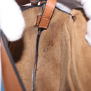 LOEWE Mini Gate Bag Shoulder Bag Leather Blue Gold Auth ka5984A-24