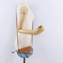 LOEWE Mini Gate Bag Shoulder Bag Leather Blue Gold Auth ka5984A-26