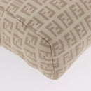 FENDI Zucchino Canvas Hand Pouch Beige Silver Auth ka5985A-13