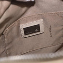 FENDI Zucchino Canvas Hand Pouch Beige Silver Auth ka5985A-16