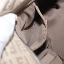 FENDI Zucchino Canvas Hand Pouch Beige Silver Auth ka5985A-21