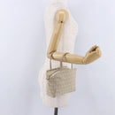 FENDI Zucchino Canvas Hand Pouch Beige Silver Auth ka5985A-23