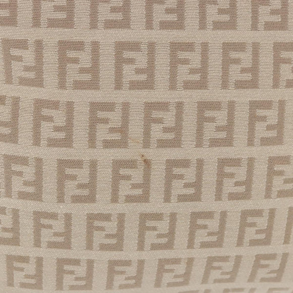 FENDI Zucchino Canvas Hand Pouch Beige Silver Auth ka5985A