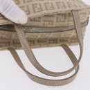 FENDI Zucchino Canvas Hand Pouch Beige Silver Auth ka5985A-8