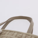 FENDI Zucchino Canvas Hand Pouch Beige Silver Auth ka5985A-9