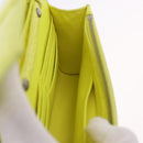 BALENCIAGA Chain Shoulder Bag Leather Croco Embossed Yellow Silver Auth ka5986M-19