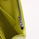 BALENCIAGA Chain Shoulder Bag Leather Croco Embossed Yellow Silver Auth ka5986M-21