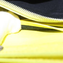 BALENCIAGA Chain Shoulder Bag Leather Croco Embossed Yellow Silver Auth ka5986M-23