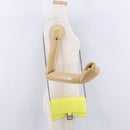 BALENCIAGA Chain Shoulder Bag Leather Croco Embossed Yellow Silver Auth ka5986M-26