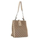 GUCCI GG Canvas Shoulder Bag Beige Gold 110292 Auth ka5987-1