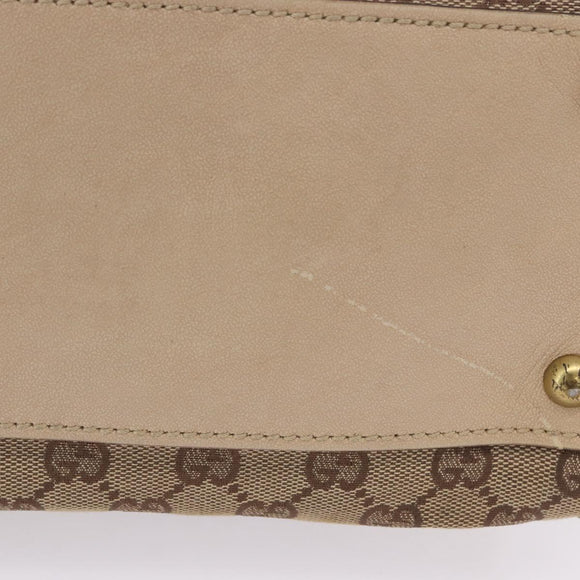 GUCCI GG Canvas Shoulder Bag Beige Gold 110292 Auth ka5987