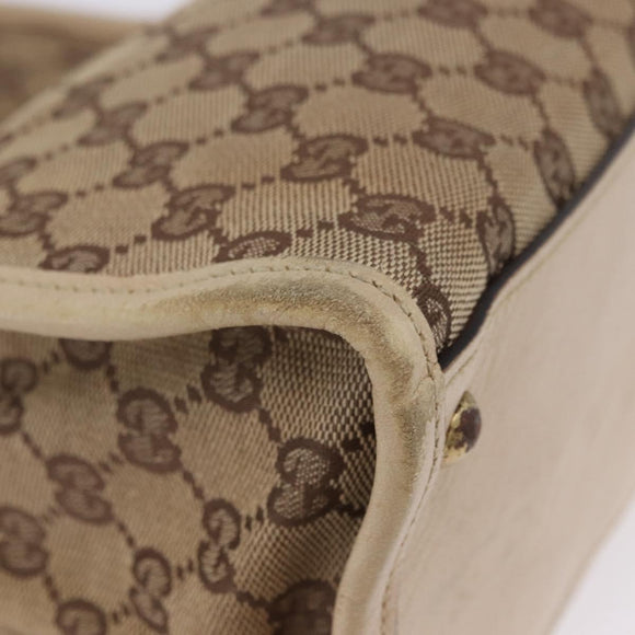 GUCCI GG Canvas Shoulder Bag Beige Gold 110292 Auth ka5987