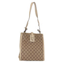 GUCCI GG Canvas Shoulder Bag Beige Gold 110292 Auth ka5987-13