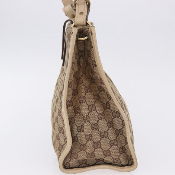 GUCCI GG Canvas Shoulder Bag Beige Gold 110292 Auth ka5987