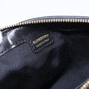BURBERRY Chain Shoulder Bag Leather Black Gold Auth ka5988V-19