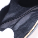 BURBERRY Chain Shoulder Bag Leather Black Gold Auth ka5988V-22