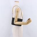 BURBERRY Chain Shoulder Bag Leather Black Gold Auth ka5988V-26