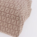 FENDI Zucchino Canvas Tote Bag Beige Gold Auth ka5989A-11