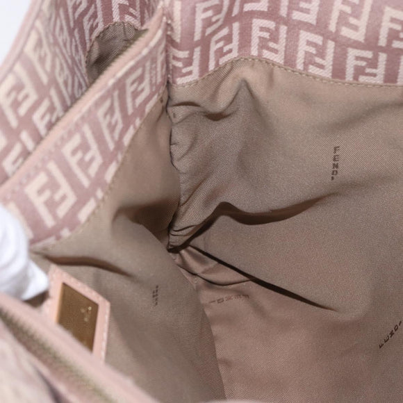 FENDI Zucchino Canvas Tote Bag Beige Gold Auth ka5989A