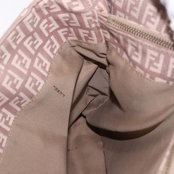 FENDI Zucchino Canvas Tote Bag Beige Gold Auth ka5989A