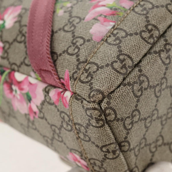 GUCCI GG Blooms GG Supreme Backpack PVC Beige Silver 410544 Auth ka598M