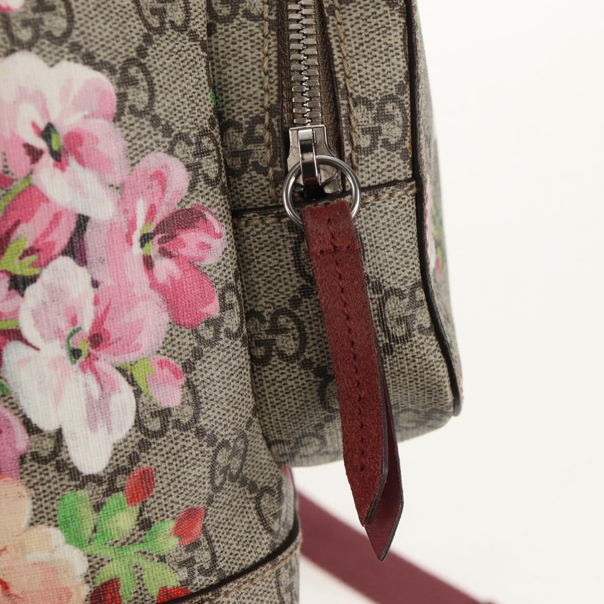 GUCCI GG Blooms GG Supreme Backpack PVC Beige Silver 410544 Auth ka598M GUCCI GG Blooms GG Supreme Backpack PVC Beige Silver 410544  main image 3