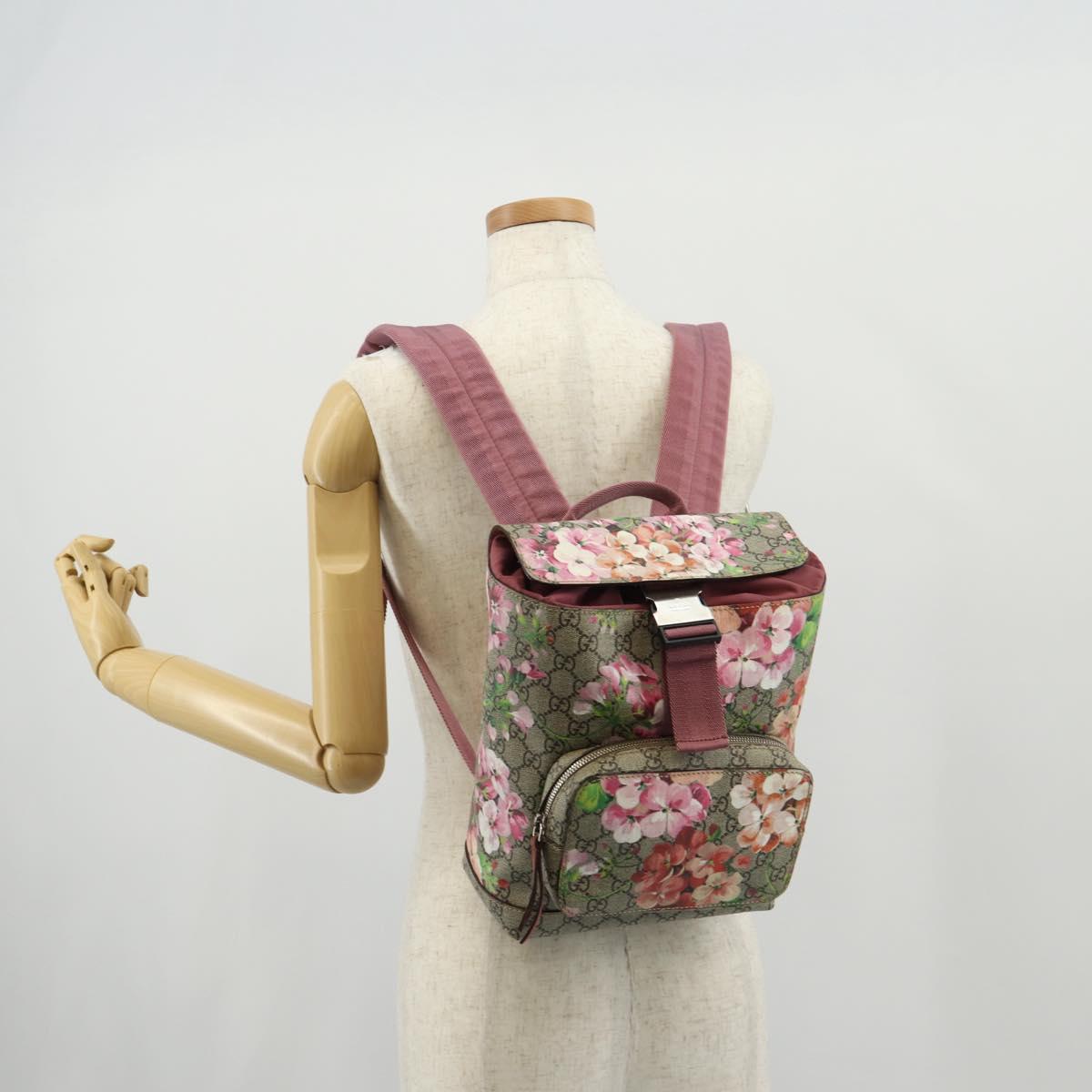 GUCCI GG Blooms GG Supreme Backpack PVC Beige Silver 410544  display picture 1