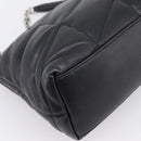 SAINT LAURENT Lulu Puffer Chain Shoulder Bag Leather Black Silver Auth ka5996SAM-16