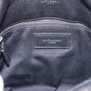 SAINT LAURENT Lulu Puffer Chain Shoulder Bag Leather Black Silver Auth ka5996SAM-18