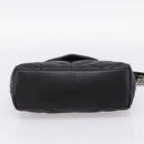 SAINT LAURENT Lulu Puffer Chain Shoulder Bag Leather Black Silver Auth ka5996SAM-5