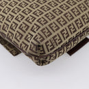 FENDI Zucchino Canvas Mamma Baguette Shoulder Bag Beige Gold Auth ka5997A-13