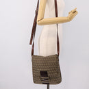 FENDI Zucchino Canvas Mamma Baguette Shoulder Bag Beige Gold Auth ka5997A-21