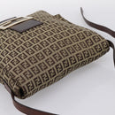 FENDI Zucchino Canvas Mamma Baguette Shoulder Bag Beige Gold Auth ka5997A-6
