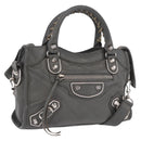 BALENCIAGA Classic Metal Edge City Bag Leather 2way Gray 390160 Auth ka5998SAM-1