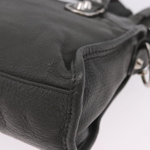 BALENCIAGA Classic Metal Edge City Bag Leather 2way Gray 390160 Auth ka5998SAM