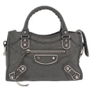 BALENCIAGA Classic Metal Edge City Bag Leather 2way Gray 390160 Auth ka5998SAM-2
