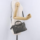 BALENCIAGA Classic Metal Edge City Bag Leather 2way Gray 390160 Auth ka5998SAM-28