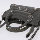 BALENCIAGA Classic Metal Edge City Bag Leather 2way Gray 390160 Auth ka5998SAM-6