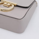 Salvatore Ferragamo Gancini Shoulder Bag Leather Gray Gold Auth ka6000V-10
