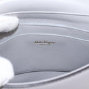 Salvatore Ferragamo Gancini Shoulder Bag Leather Gray Gold Auth ka6000V-18