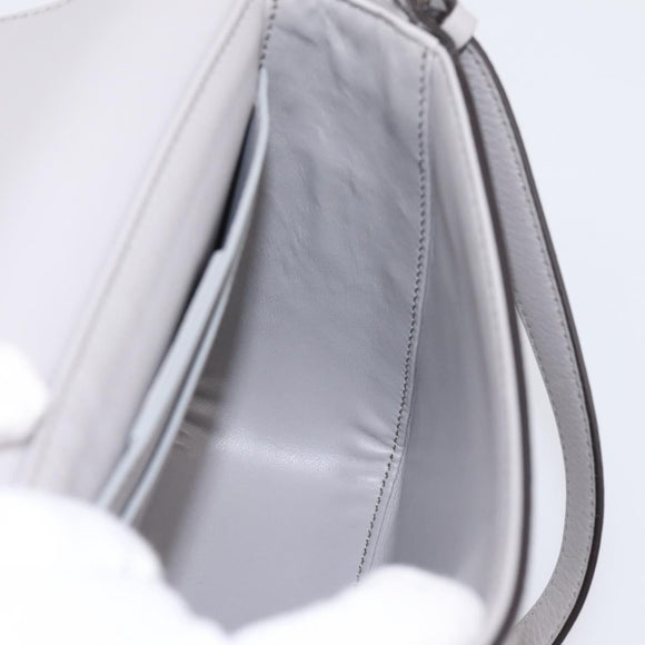 Salvatore Ferragamo Gancini Shoulder Bag Leather Gray Gold Auth ka6000V