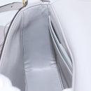 Salvatore Ferragamo Gancini Shoulder Bag Leather Gray Gold Auth ka6000V-21