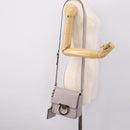 Salvatore Ferragamo Gancini Shoulder Bag Leather Gray Gold Auth ka6000V-26