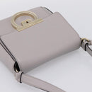 Salvatore Ferragamo Gancini Shoulder Bag Leather Gray Gold Auth ka6000V-6