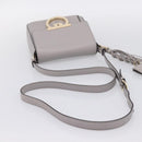 Salvatore Ferragamo Gancini Shoulder Bag Leather Gray Gold Auth ka6000V-7