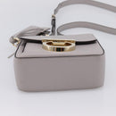 Salvatore Ferragamo Gancini Shoulder Bag Leather Gray Gold Auth ka6000V-9