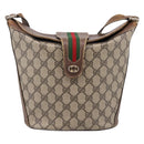 GUCCI GG Supreme Web Sherry Line Shoulder Bag PVC Beige 89 02 081 Auth ka6001-2
