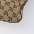 GUCCI GG Canvas Web Sherry Line Shoulder Bag Beige Gold 144388 Auth ka6002-17