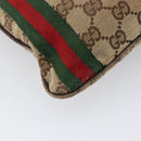 GUCCI GG Canvas Web Sherry Line Shoulder Bag Beige Gold 144388 Auth ka6002-9