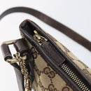 GUCCI GG Canvas Web Sherry Line Shoulder Bag Beige Gold 144388 Auth ka6002-10
